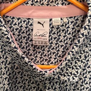 Puma Men's Geometric Shirt - Navy and White